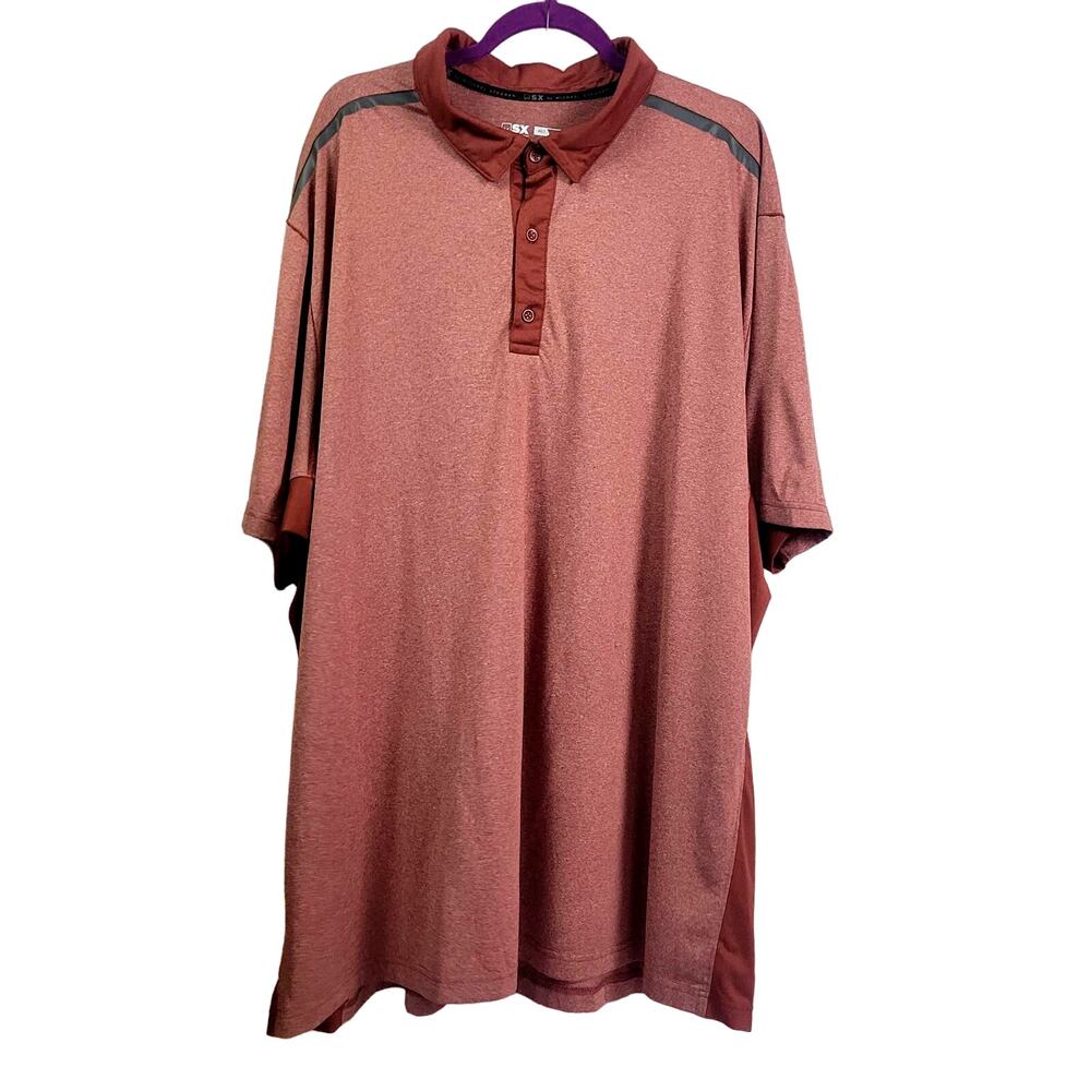 MSX by Michael Strahan Maroon‎ Polo Shirt Size 4XLT